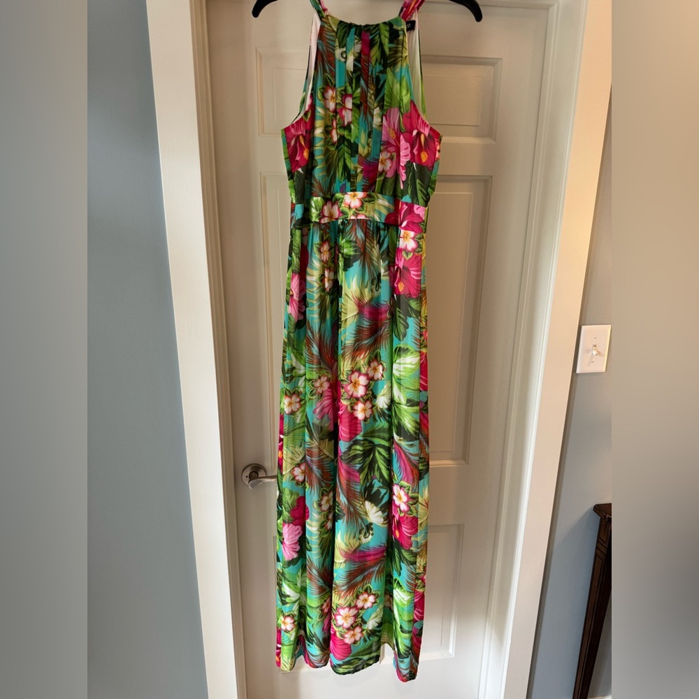Nine West Tropical Print Maxi Dress size 6 EUC